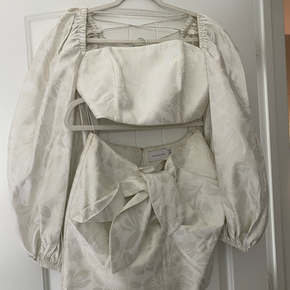 Significant Other white crop and skirt set